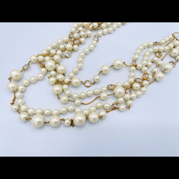 Kate Spade Gorgeous Pearl /Crystal Statement Beads Necklace - Picture 4 of 5
